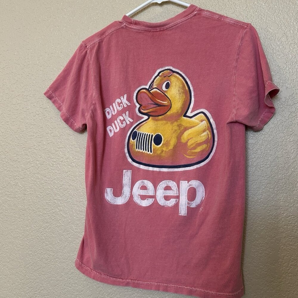 JEEP Rubber Duck  T Shirt Unisex Small Pink Graphic‎ Comfort Colors 100% Cotton